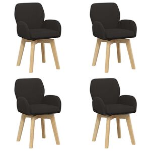 vidaXL Drehstuhl Esszimmer 4 stk. Boucl&eacute; Schwarz 54 x 58 x 87 cm