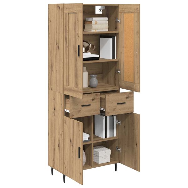 vidaXL Highboard mit Schubladen 2 pcs Artisan-Eiche Holzwerkstoff