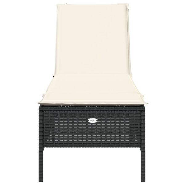 vidaXL Sonnenliege mit Auflage Schwarz Poly-Rattan