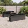 vidaXL Garten-Sofa-Set mit Speicher 9 pcs Schwarz Poly Rattan