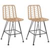 vidaXL Barhocker 2 Stk. 45x56x103,5 cm PE-Rattan und Stahl