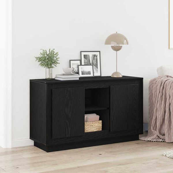 vidaXL Sideboard Schwarz Eichen-Optik 102 x 35 x 60 cm Holzwerkstoff