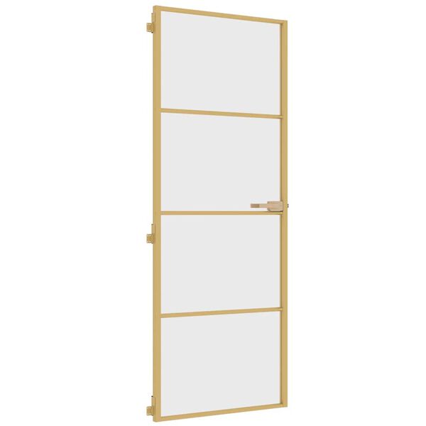 vidaXL Innent&uuml;r Schlank Golden 76x201,5 cm Hartglas und Aluminium