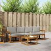 vidaXL Outdoor-Sofagarnitur mit Kissen 5 pcs Nat&uuml;rlich und Hellgrau
