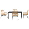 vidaXL Garten Essgruppe 5 pcs Braun Poly-Rattan