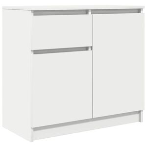 vidaXL Sideboard mit Schublade Wei&szlig; 71x35x65 cm Holzwerkstoff