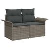 vidaXL Gartensofa-set mit Speicher 9 pcs Grau Poly-Rattan