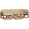 vidaXL Outdoor-Sofagarnitur mit Kissen 7 pcs Natur und Beige
