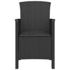 vidaXL Gartenstuhl mit Kissen PP Rattan Graphitgrau