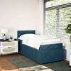 vidaXL Boxspringbett mit Matratze Blau 90x200 cm Samt