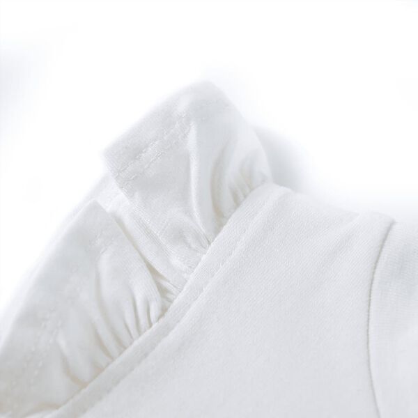 Kinder-T-Shirt mit R&uuml;schen&auml;rmeln Ecru 128