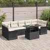 vidaXL Garten-Sofa-Set mit Kissen 8 pcs Schwarz Poly Rattan
