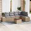 vidaXL Gartensofa-set mit Kissen 6 pcs Beige Poly-Rattan