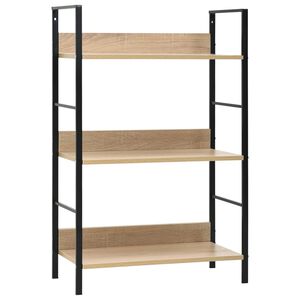 vidaXL B&uuml;cherregal 3 Regalb&ouml;den Eiche 60&times;27,6&times;90,5 cm Holzwerkstoff
