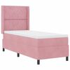 vidaXL LED Boxspringbett mit Matratze Rosa 80 x 200 cm Samt