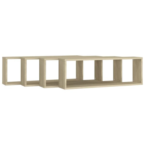 vidaXL W&uuml;rfelregale 4 Stk. Sonoma-Eiche 80x15x26,5 cm Holzwerkstoff