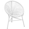vidaXL Garten-Mondstuhl Poly Rattan Wei&szlig;