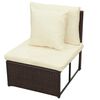 vidaXL 8-tlg. Garten-Lounge-Set mit Kissen Poly Rattan Braun