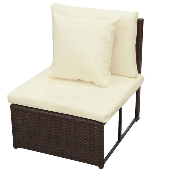 vidaXL 8-tlg. Garten-Lounge-Set mit Kissen Poly Rattan Braun