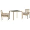 vidaXL Garten Essgruppe 3 pcs Beige Poly-Rattan