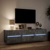 vidaXL TV-Wandschrank mit LED Betongrau 180x31x45 cm