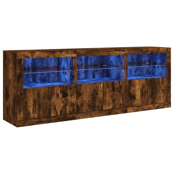 vidaXL Sideboard mit LED-Leuchten R&auml;uchereiche 181,5x37x67 cm
