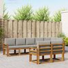 vidaXL Outdoor-Sofagarnitur mit Kissen 8 pcs Nat&uuml;rlich und Hellgrau