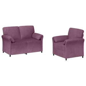 vidaXL Sofa Set 2 stk. Lila Samt