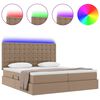 vidaXL Bett mit Stauraum und LED Cappuccino 180 x 200 cm Kunstleder