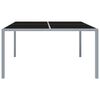 vidaXL Gartentisch 130x130x72 cm Grau Stahl und Glas