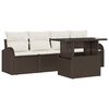 vidaXL Gartensofa-set 5 stk. Braun Poly Rattan