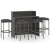 vidaXL 5-tlg. Gartenbar-Set mit Kissen Grau