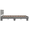 vidaXL Bettgestell Grau Sonoma 135x190 cm Holzwerkstoff und Metall