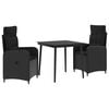 vidaXL Sofa-Tischset mit Kissen mit Kissen 3 pcs Schwarz