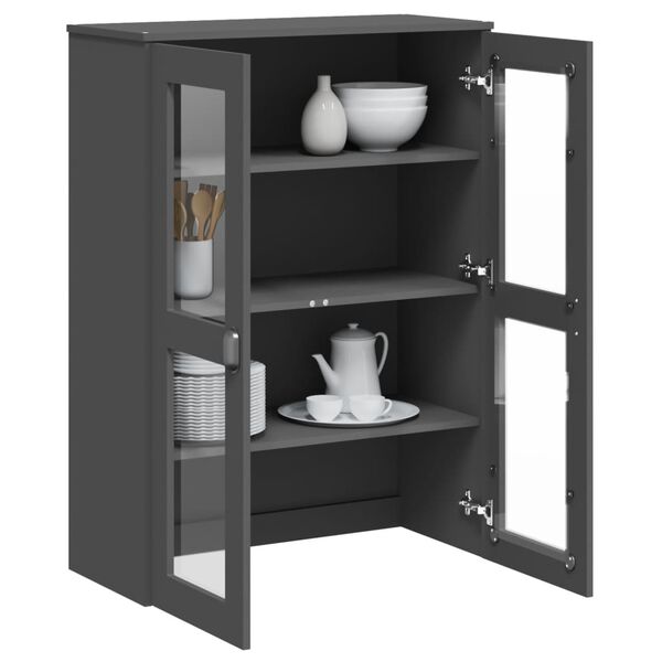 vidaXL Aufsatz für Highboard VIKEN Anthrazit Holzwerkstoff