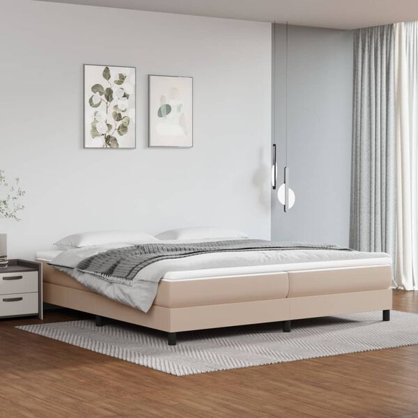 vidaXL Boxspringbett Matratze Cappuccino-Braun 200x200cm Kunstleder