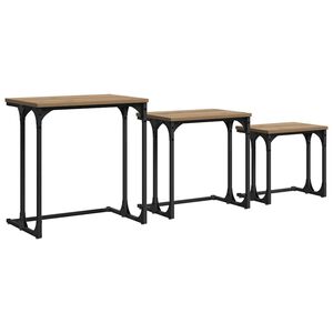 vidaXL Nesting Couchtisch 3 stk. Artisan-Eiche 50,5 x 35 x 53 cm