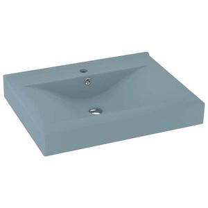 vidaXL Luxus-Waschbecken mit Hahnloch Matt-Hellblau 60x46 cm Keramik