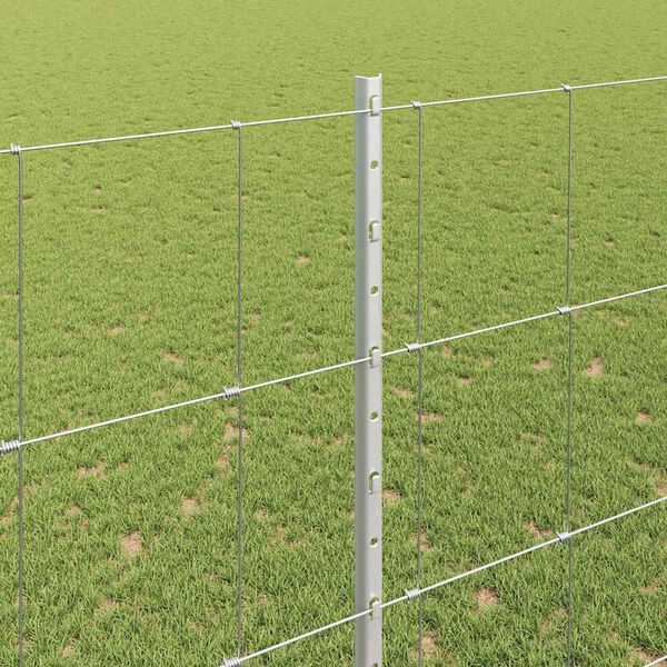 vidaXL Zaun mit Pfosten Silber 1,5 x 25 m Stahl