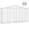 vidaXL Gabionen mit Hochbogen 18 Stk 200x50x100/120cm Verzinktes Eisen