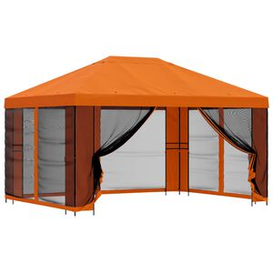 vidaXL Garten Pavillon mit Seitenw&auml;nden 4 x 3 m Orange