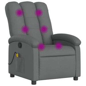 vidaXL Massage-Relaxsessel, Stoff, Dunkelgrau