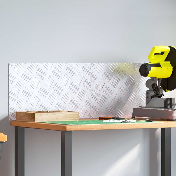 vidaXL Treppe Tritt Rechtwinklig 2 pcs Silber 50 x 30 cm Aluminium