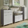 Germania Waschbeckenschrank GW-Mauresa 34x80x56cm Graphitgrau und Wei&szlig;