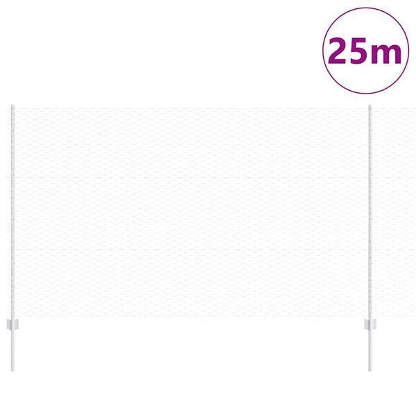 vidaXL Zaun mit Pfosten Silber 1,4 x 25 m Stahl
