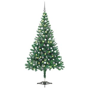 vidaXL K&uuml;nstlicher Weihnachtsbaum Beleuchtung Kugeln 120cm 230 Zweige