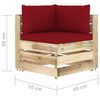 vidaXL 3-Sitzer Outdoor-Sofa mit Kissen Gr&uuml;n Impr&auml;gniertes Holz