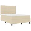 vidaXL Boxspringbett mit Matratze mit LED Creme 160 x 200 cm Stoff