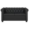 vidaXL Chesterfield-Sofa 2-Sitzer Kunstleder Schwarz