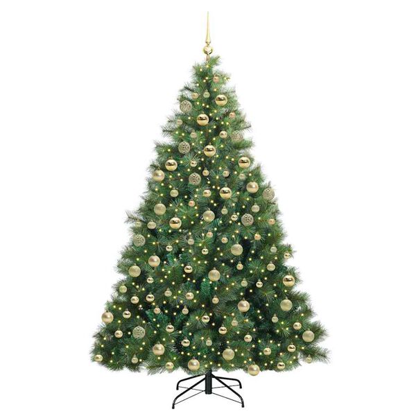 vidaXL K&uuml;nstlicher Weihnachtsbaum mit 300 LEDs Gr&uuml;n 180 cm PE und PVC